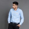 Outfit Sky Blue Casual Cotton Men Shirt