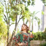 Ladies Baggy Floral Green Chiffon Top