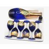 Aqua Set with golden blue Jug and 6 glasses